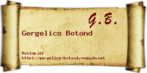 Gergelics Botond névjegykártya